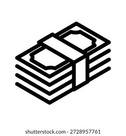 Wad of money outline icon vector design good for web or mobile app
