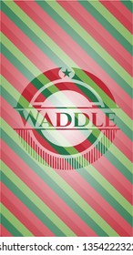 Waddle christmas emblem background.