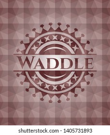 Waddle red badge with geometric pattern. Seamless.