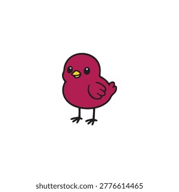wader vector illustration with dark pink thin leg