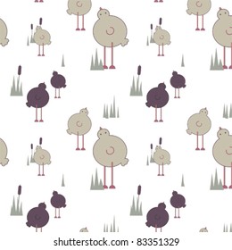 Wading Birds seamless pattern