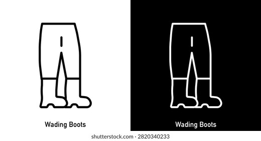 Wading Boots icon. Vector editable line icon.