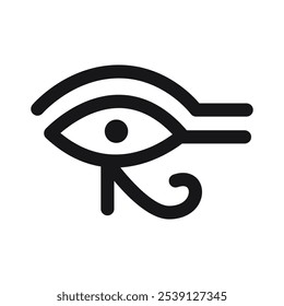 Wadjet, Eye of Ra oder Horus. Vektorgrafik einzeln auf weißem Hintergrund, handgezeichnet, flaches Design