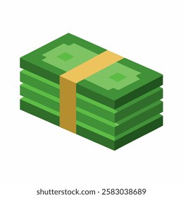 Wads of Money vector on white background.