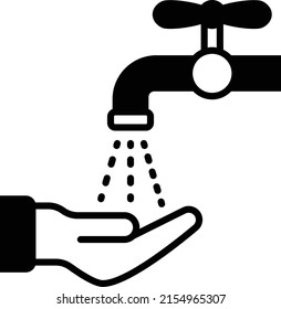 Wadu or water tap with human hand Vector Icon Design, Eid al-Adha or Eid-ul-Kabir Symbol, Hajj Sign, Muslims religious Festival Stock illustration, Ablution Concept