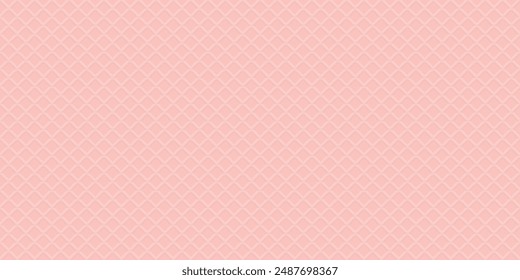 Wafer 3D strawberry flavor seamless pattern graphic illustration. Ice cream cone texture pink color background. 