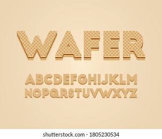 Wafer 3D text style effect vector illustration design