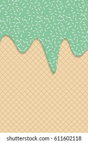Wafer background with flowing cream.