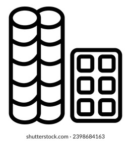 Wafer biscuit icon outline vector. Bakery sweet goods. Baked crispy sticks