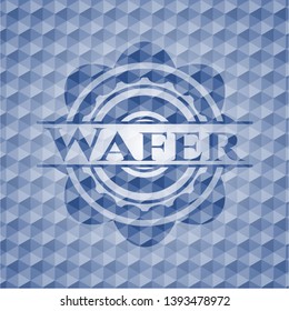 Wafer blue polygonal badge. Vector Illustration. Detailed.