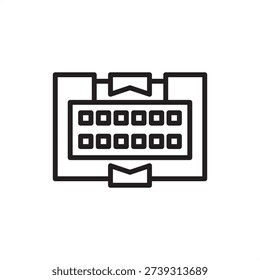 Wafer carrier icon. Semiconductor transport and contamination control, representing FOUP pods, silicon wafer cassettes, automated material handling, and high-purity microchip fabrication hardware.