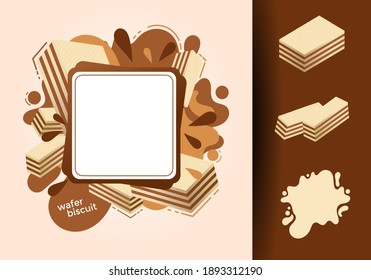 Wafer Chocolate Biscuit Vector Image. This Design Can Be Used For A Wafer Biscuit Business Template