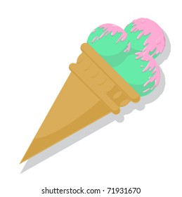 Wafer cone. Vector illusrtation