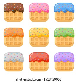 Wafer delicious dessert with colorful topping.