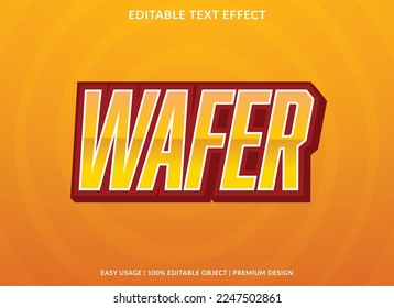 wafer editable text effect template with abstract background and modern style