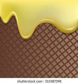 Wafer and flowing banana cream
