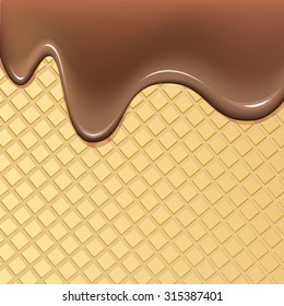 Wafer and flowing chocolate