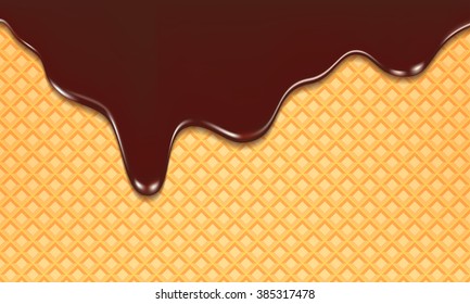 Wafer and flowing chocolate