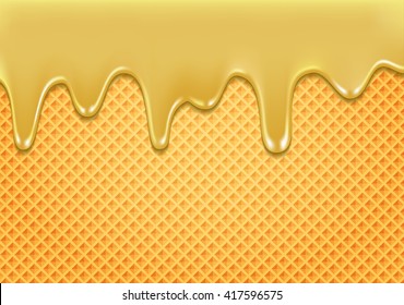 Wafer with flowing licorice sauce