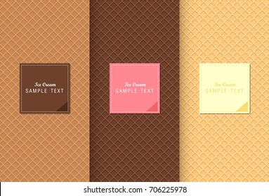 Wafer for  ice cream texture sweet food vector background design.