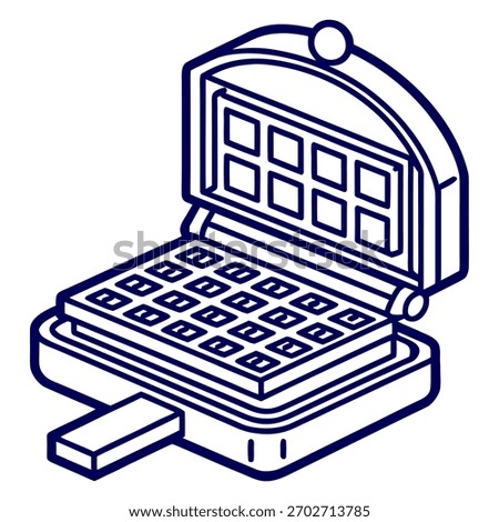 wafer maker line art vector on white background.