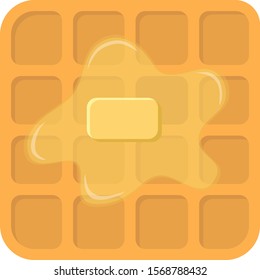 Wafer with oil, isolated objects. Vector illustration in flat design style.