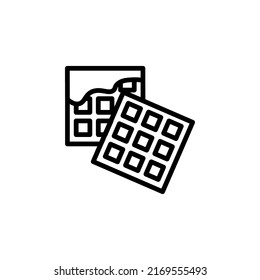 Wafer With Outline Icon Vector