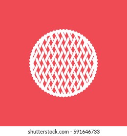 Wafer Pie Flat Icon On Red Background