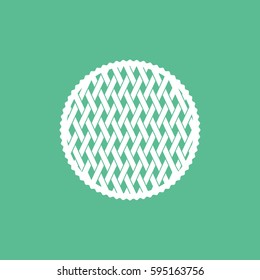 Wafer Pie Flat Icon On Green Background