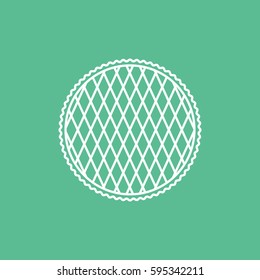 Wafer Pie Line Icon On Green Background