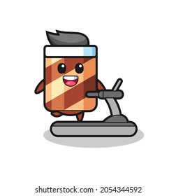 caricatura de personaje de wafer roll para conseguir la idea, diseño de estilo lindo para camiseta, pegatina, elemento logo