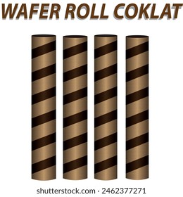 Wafer roll chocelate Introducing our delectable wafer roll chocolate illustration, a perfect treat for chocolate lovers.