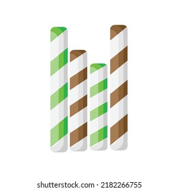 Wafer roll icon. Subtable to place on food, snack, etc.