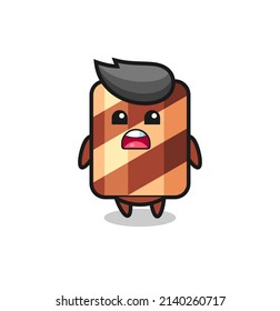 wafer roll illustration with apologizing expression, saying I am sorry , cute style design for t shirt, sticker, logo element
