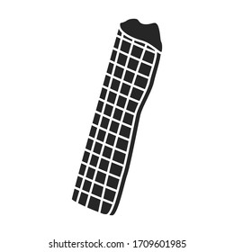 Wafer roll vector icon.black vector icon isolated on white background wafer roll.