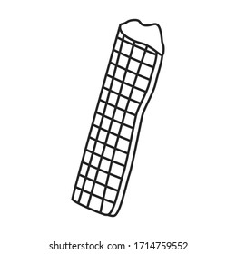 Wafer roll vector icon.Outline vector icon isolated on white background wafer roll.