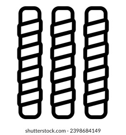 Wafer rolls cookie icon outline vector. Pastry sticks candy. Spiraled wafer straws