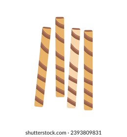Wafer rolls icon. Roll sweet bakery. Vector