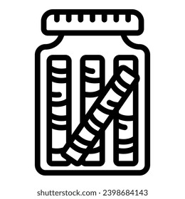 Wafer rolls jar icon outline vector. Sugary candy food. Munch patisserie sticks