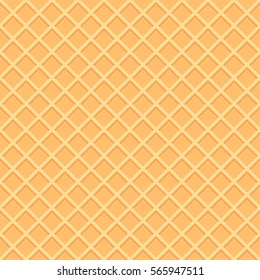 Wafer seamless background. Waffles pattern. Texture of  sweet and delicious food. Vector illustration. EPS 10.