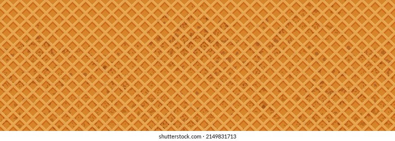 Wafer seamless horizontal pattern. Texture sweet food. Vector Illustration