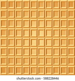Wafer seamless pattern. Baked waffle repeating texture. Stylized flat style background for baked goods or ice cream design. Vector eps8 illustration.