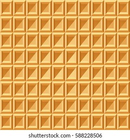 Wafer seamless pattern. Baked waffle repeating texture. Stylized flat style background for baked goods or ice cream design. Vector eps8 illustration.