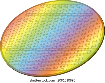 Wafer of semiconductor material High-tech image