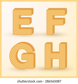 Wafer Shaped Alphabet Design : Vector Illustration