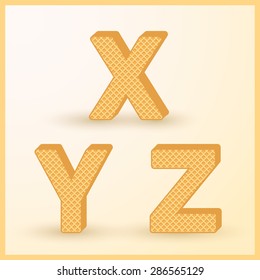 Wafer Shaped Alphabet Design : Vector Illustration