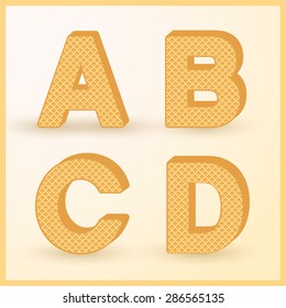 Wafer Shaped Alphabet Design : Vector Illustration