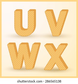 Wafer Shaped Alphabet Design : Vector Illustration