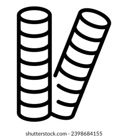 Wafer sticks icon outline vector. Gourmet crispy biscuit. Crunchy straws dessert