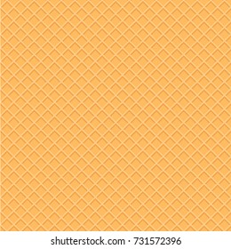 Wafer Style Seamless Pattern Background. Illustration Of A Golden Yellow Seamless Texture Like Wafer, Waffle Or Ice Cream Cone.